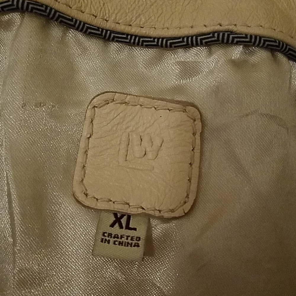Cream Color Leather Jacket - Picture 2 of 5